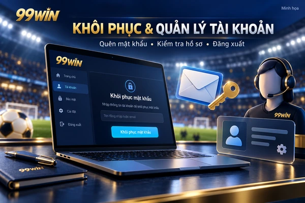Minh họa khôi phục mật khẩu và quản lý tài khoản 99WIN